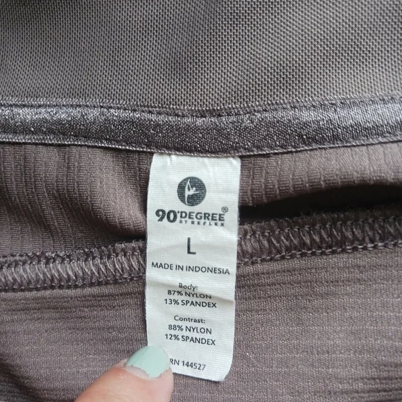 90 Degree By Reflex Interlink Ribbed Half Zip Long Sleeve Crop Top - Picture 8 of 11